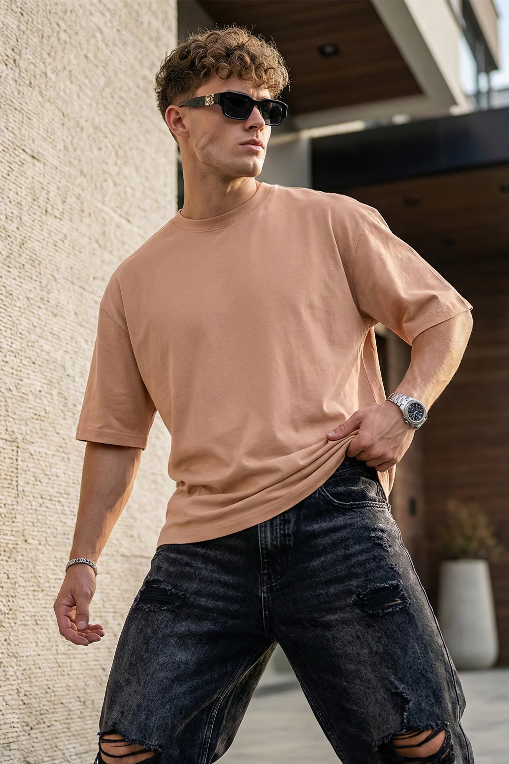 Cork Plain Oversized T-shirt - Image 3
