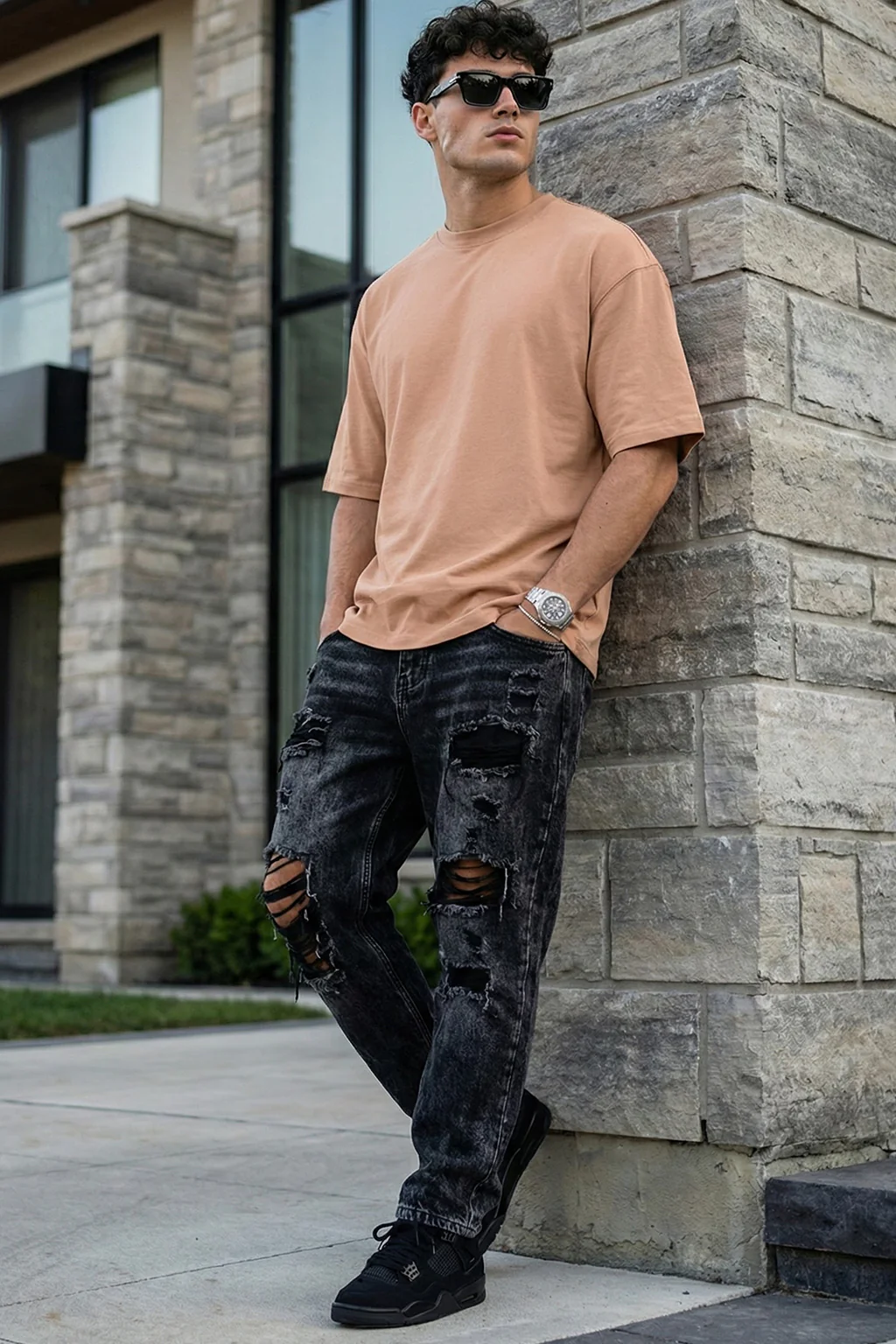 Cork Plain Oversized T-shirt - Image 4