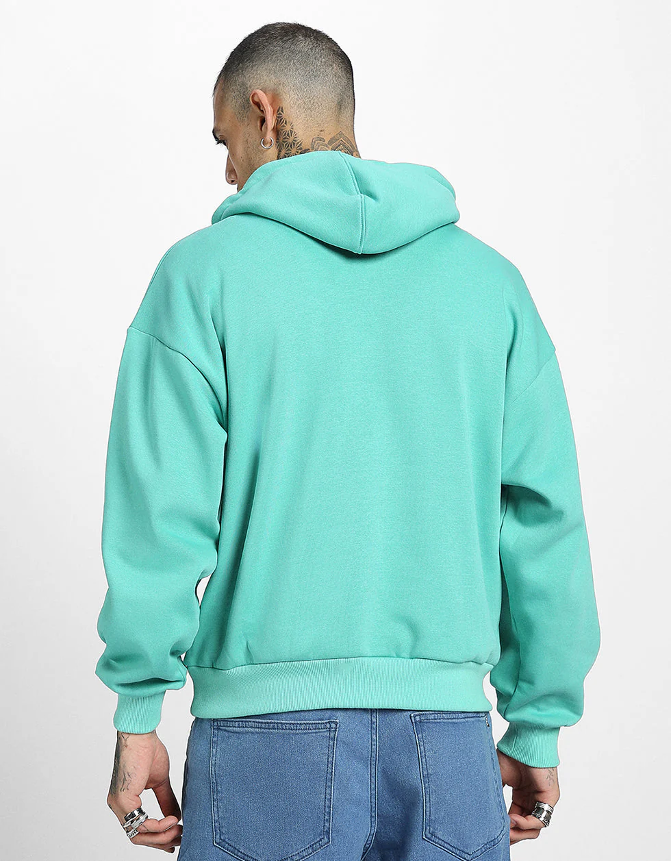 Anger Green Oversized Pocket Graphic Printed Hoodie - Image 5