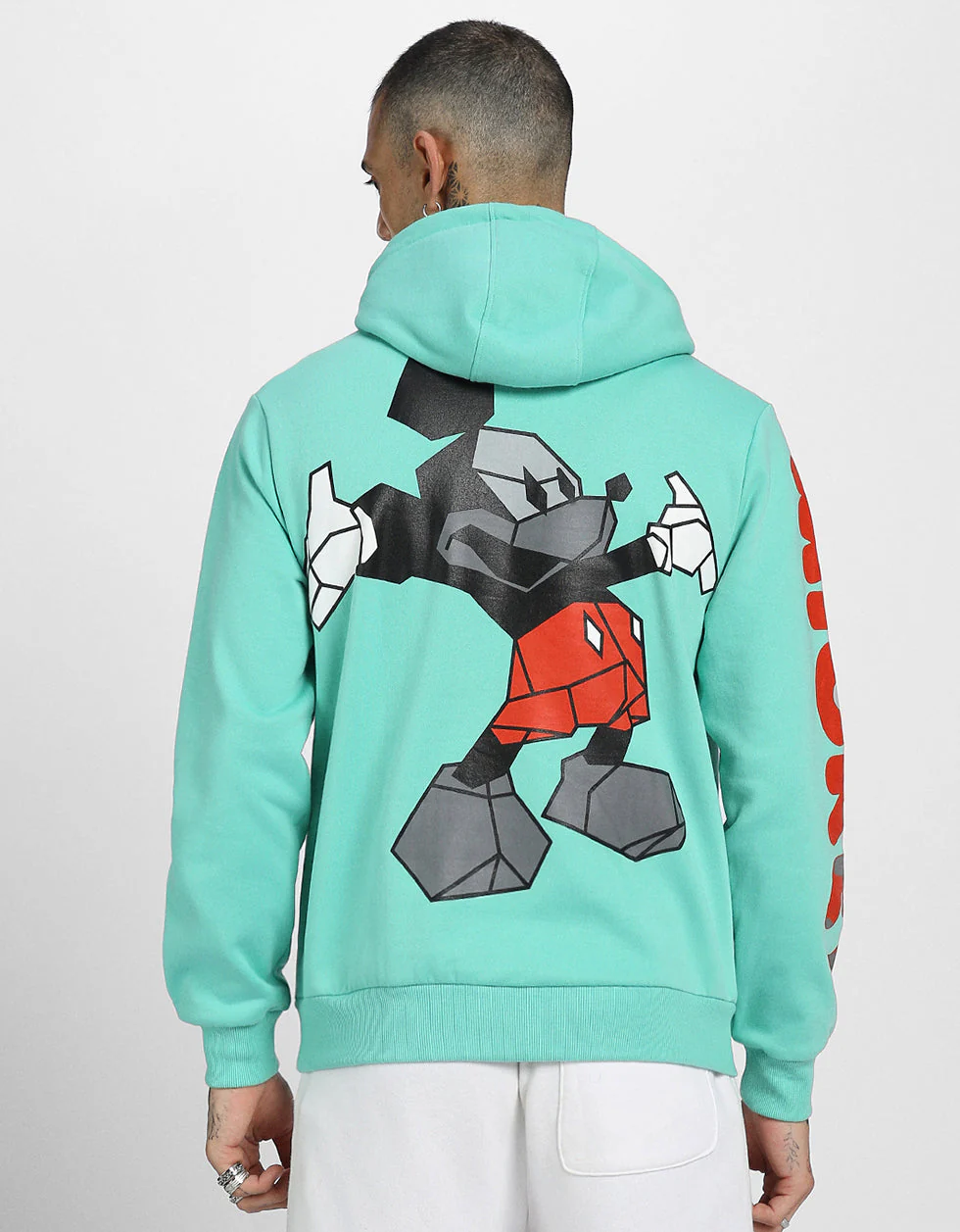 Mickey Magic: Men's Green Regular Fit Hoodie - Image 3