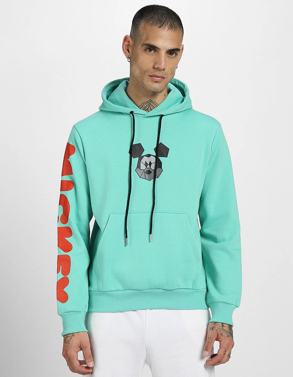 Mickey Magic: Men's Green Regular Fit Hoodie - Image 4
