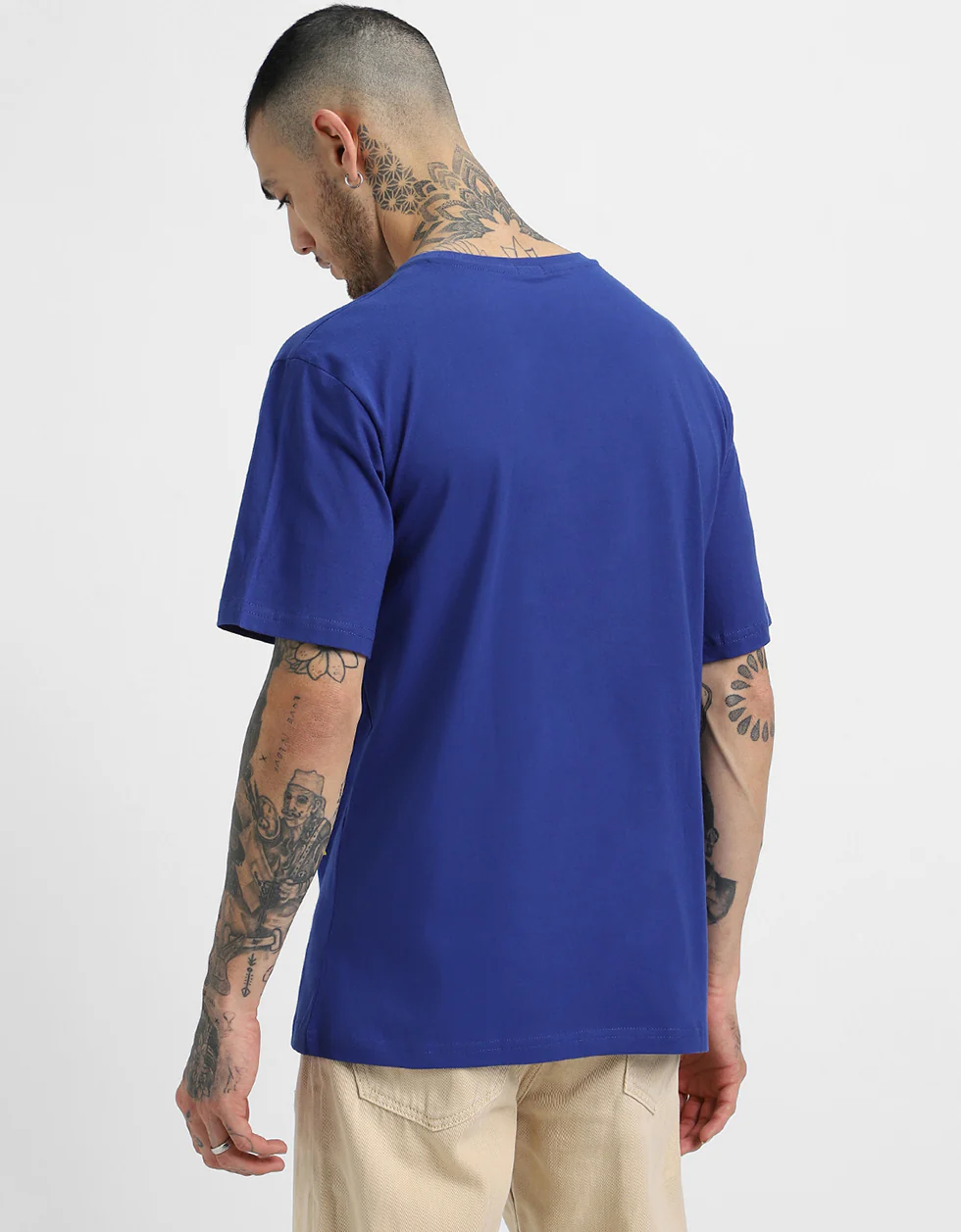 Mind-Open Blue Oversized Graphic Front Printed T-shirt - Image 3