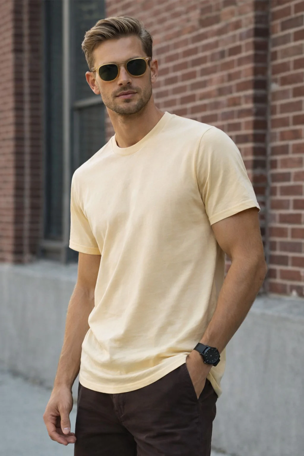 Swan White Plain Regular Fit T-shirt - Image 3