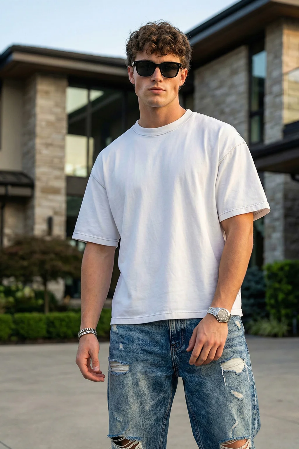 White Plain Oversized T-shirt - Image 3