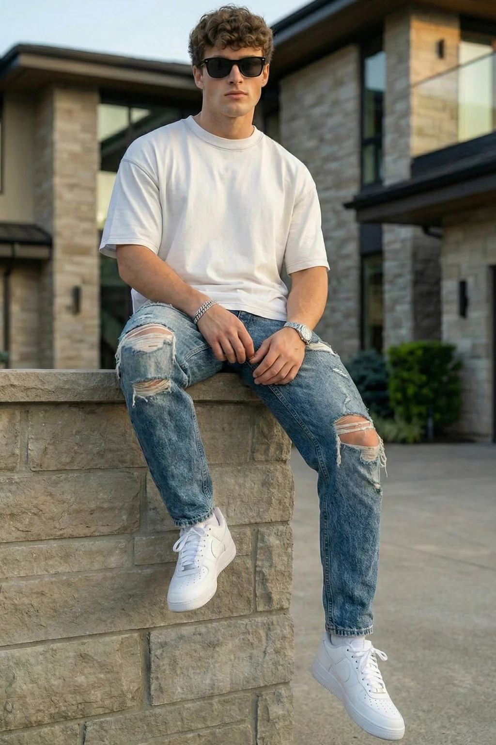 White Plain Oversized T-shirt - Image 4