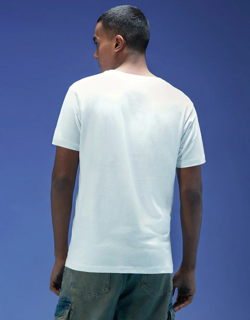 White Plain Regular Fit T-shirt - Image 4