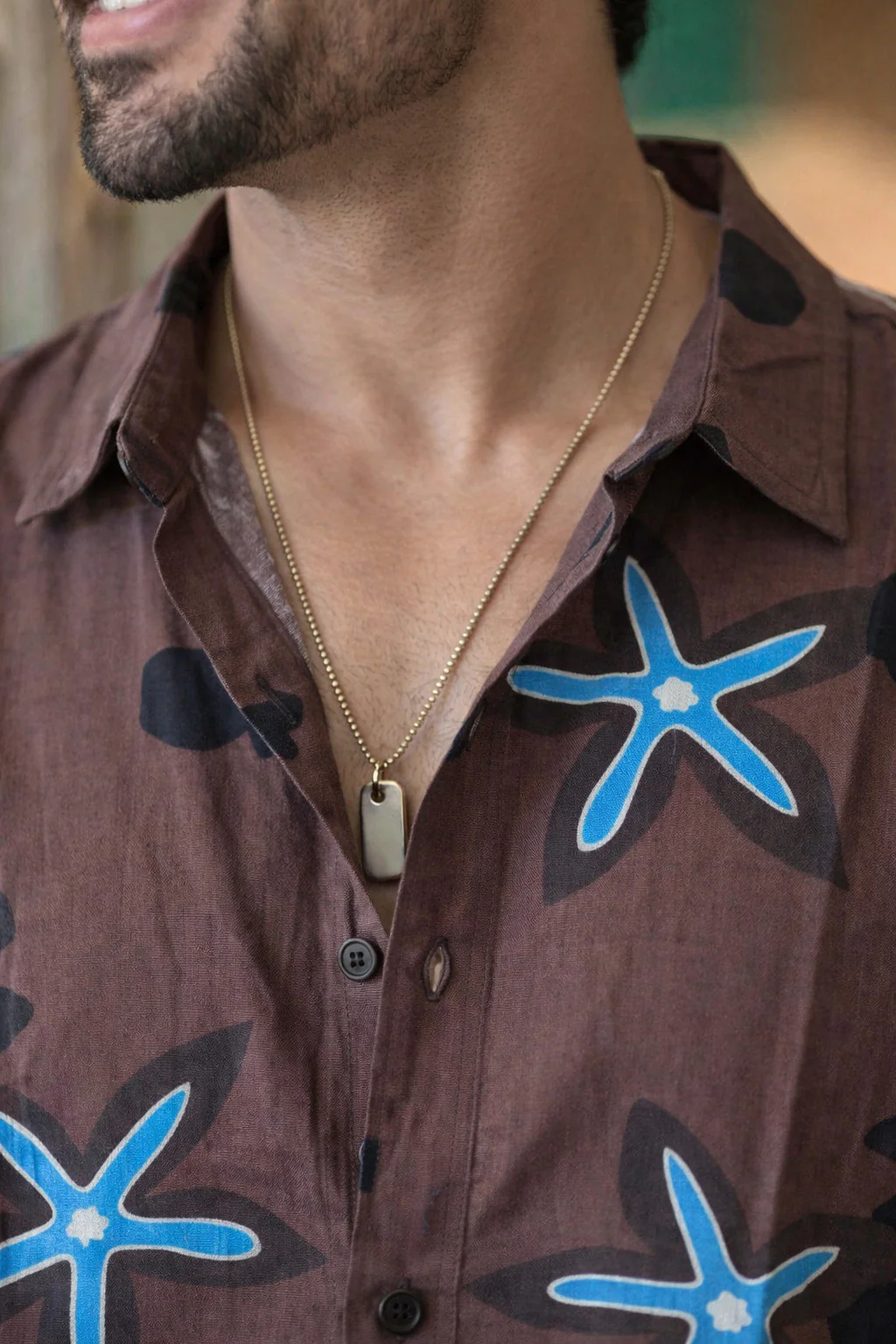 Midnight Star Brown All Over Print Oversized Exclusive Shirt - Image 3