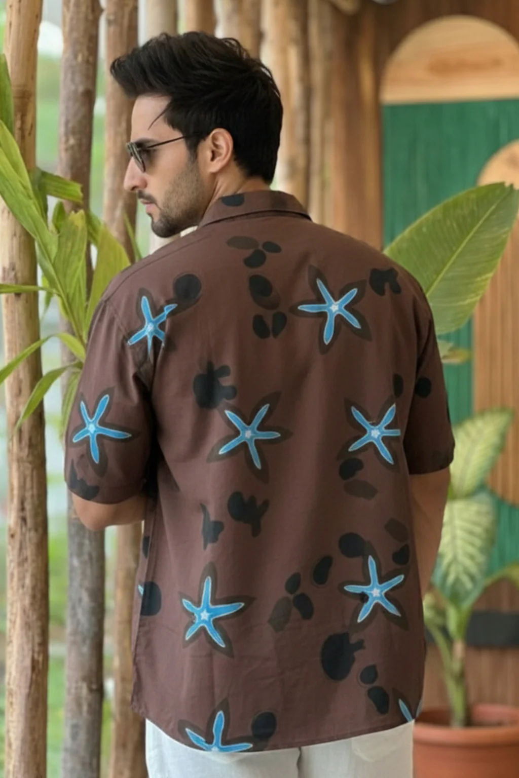 Midnight Star Brown All Over Print Oversized Exclusive Shirt - Image 4