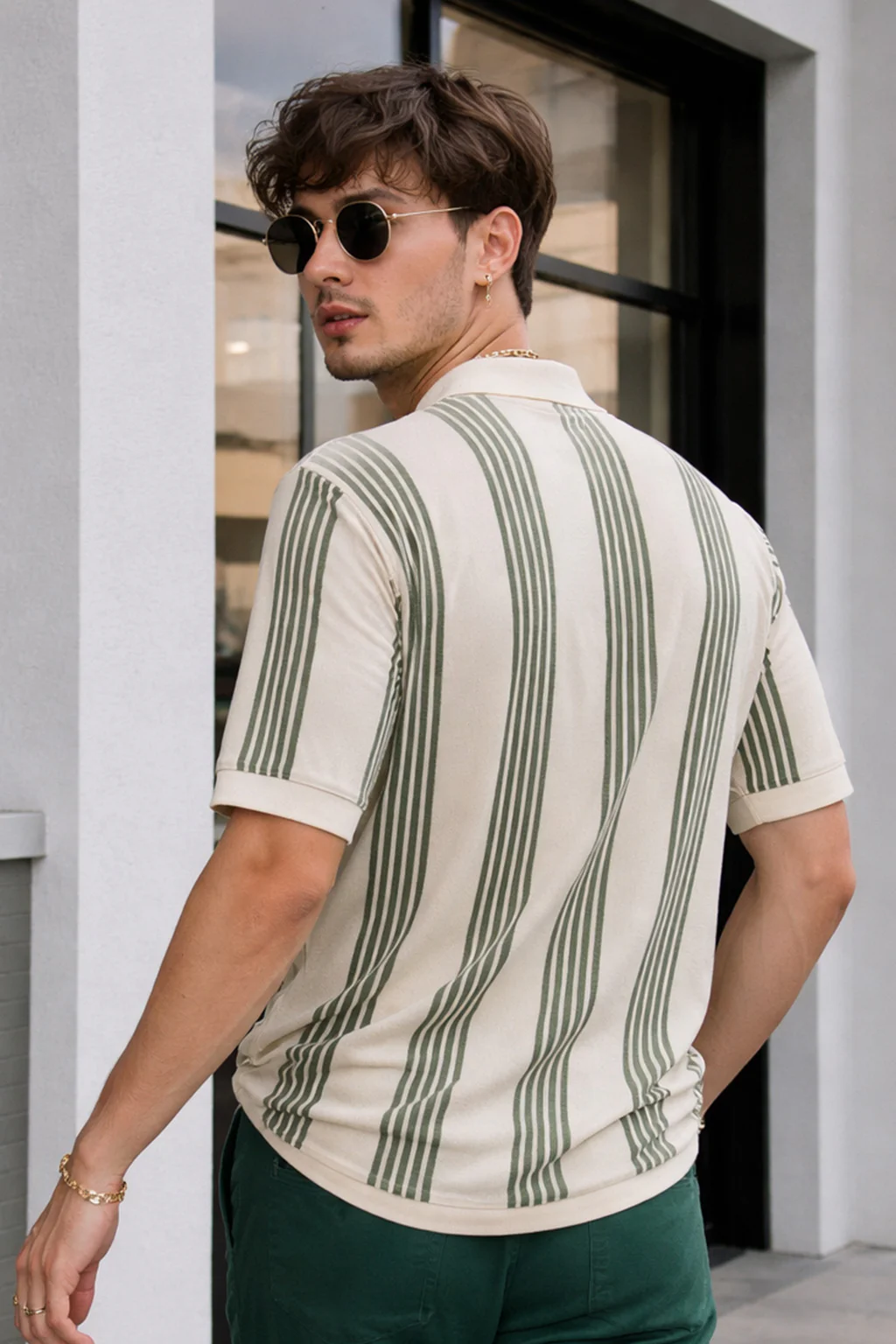 Monaco Line Swanwhite Flatknit Textured Regular Fit Exclusive Polo T-Shirt - Image 4