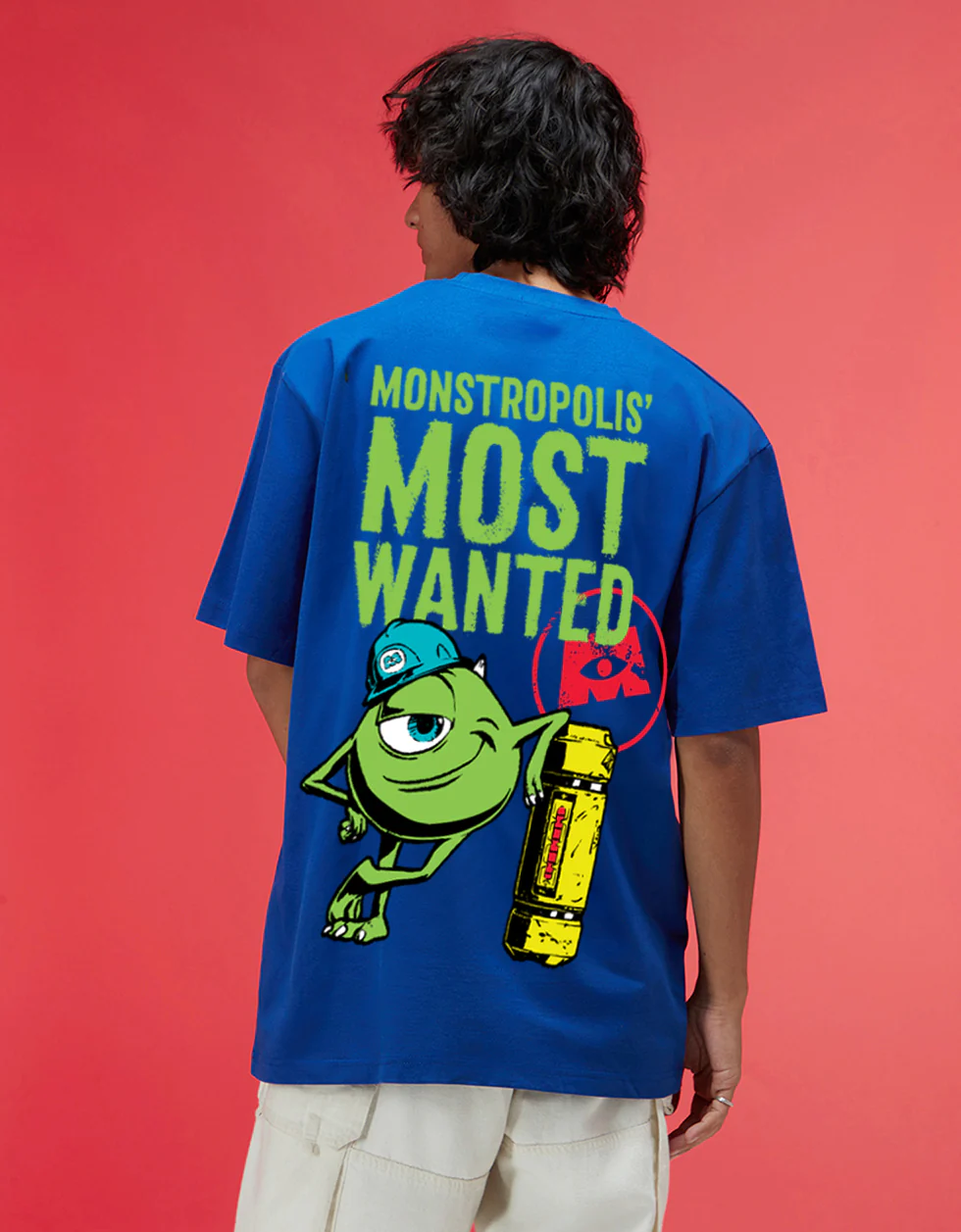 Most Wanted Royal Blue Oversized Printed T-shirt - Image 2