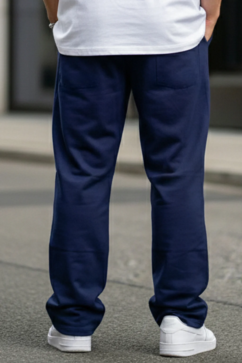 Navy Plain Everyday Loose Fit Exclusive Knitted Cargo - Image 6