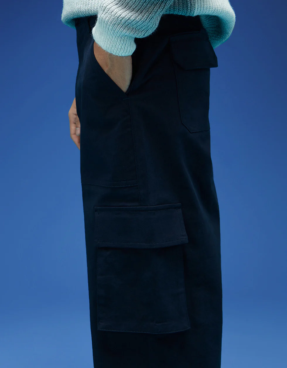 Navy Flap Pocket Woven Exclusive Cargo Pant - Image 4