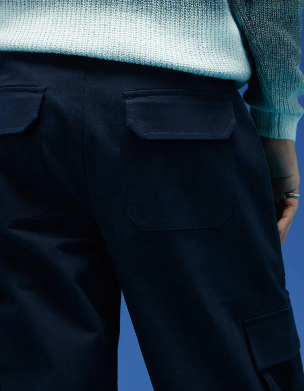 Navy Flap Pocket Woven Exclusive Cargo Pant - Image 5