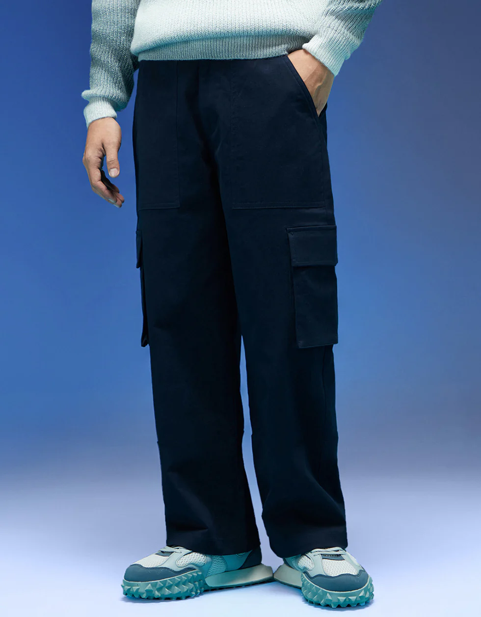 Navy Flap Pocket Woven Exclusive Cargo Pant - Image 6