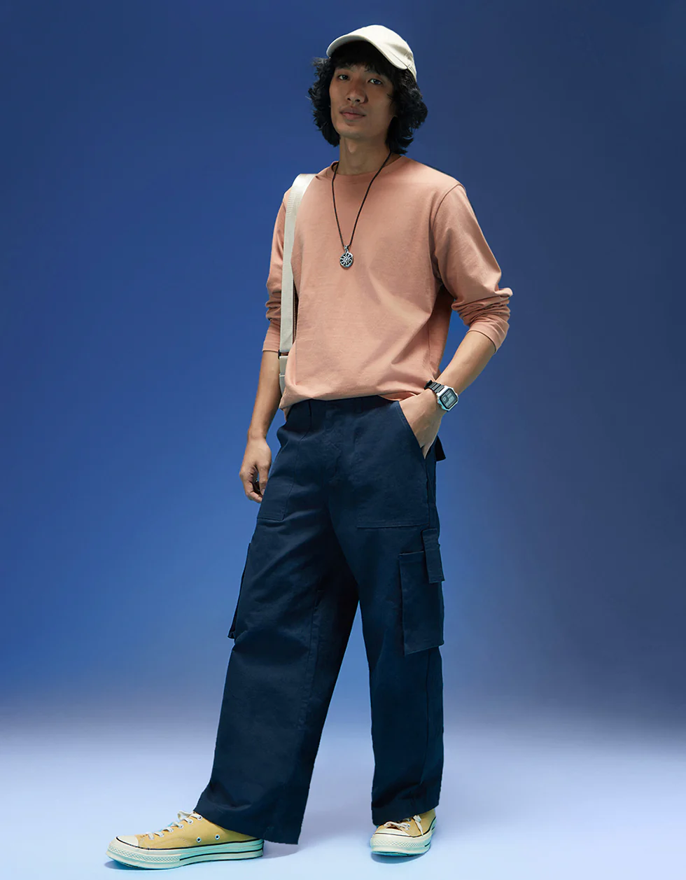 Navy Bellow Pocket Woven Exclusive Cargo Pant - Image 5