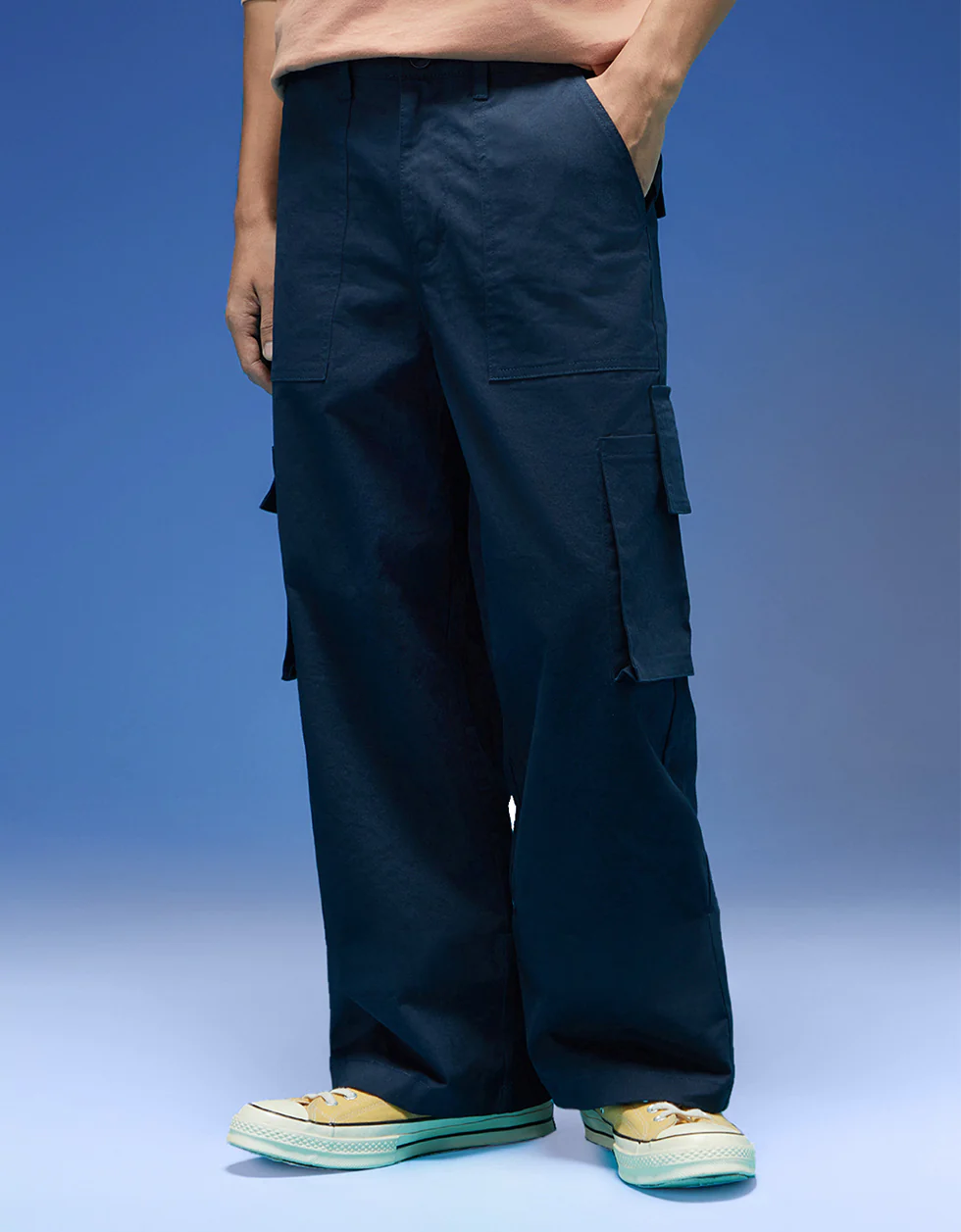 Navy Bellow Pocket Woven Exclusive Cargo Pant - Image 6