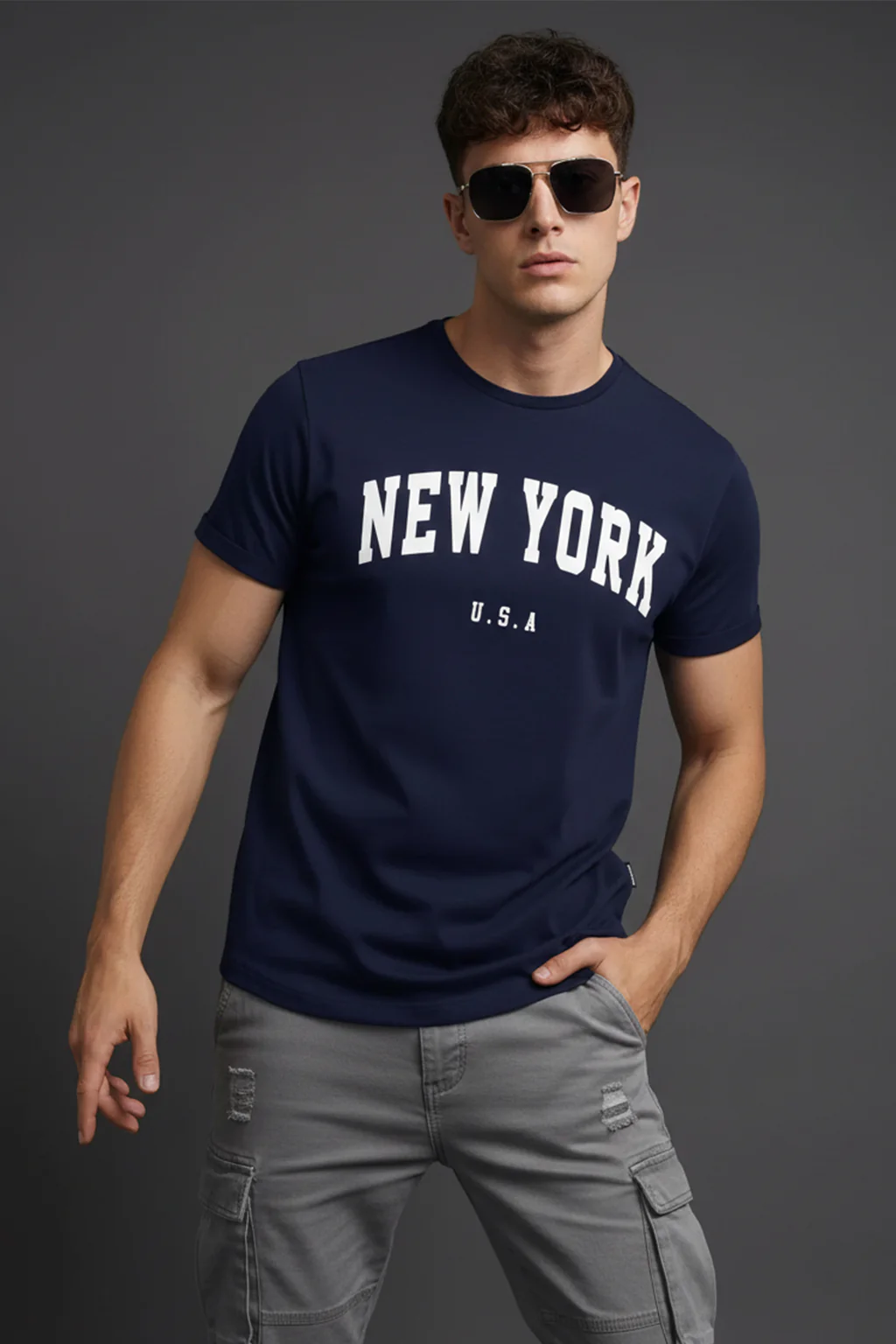 New York Navy Regular Fit Printed T-shirt - Image 3