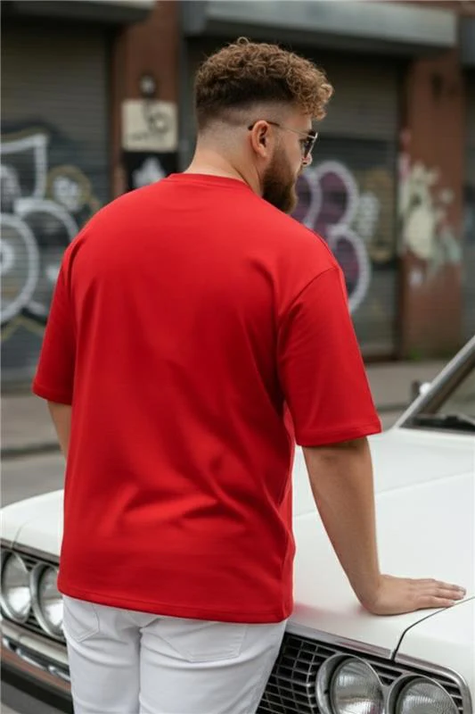 Need Some Space Red Graphic Printed Plus Size T-shirt - Image 3