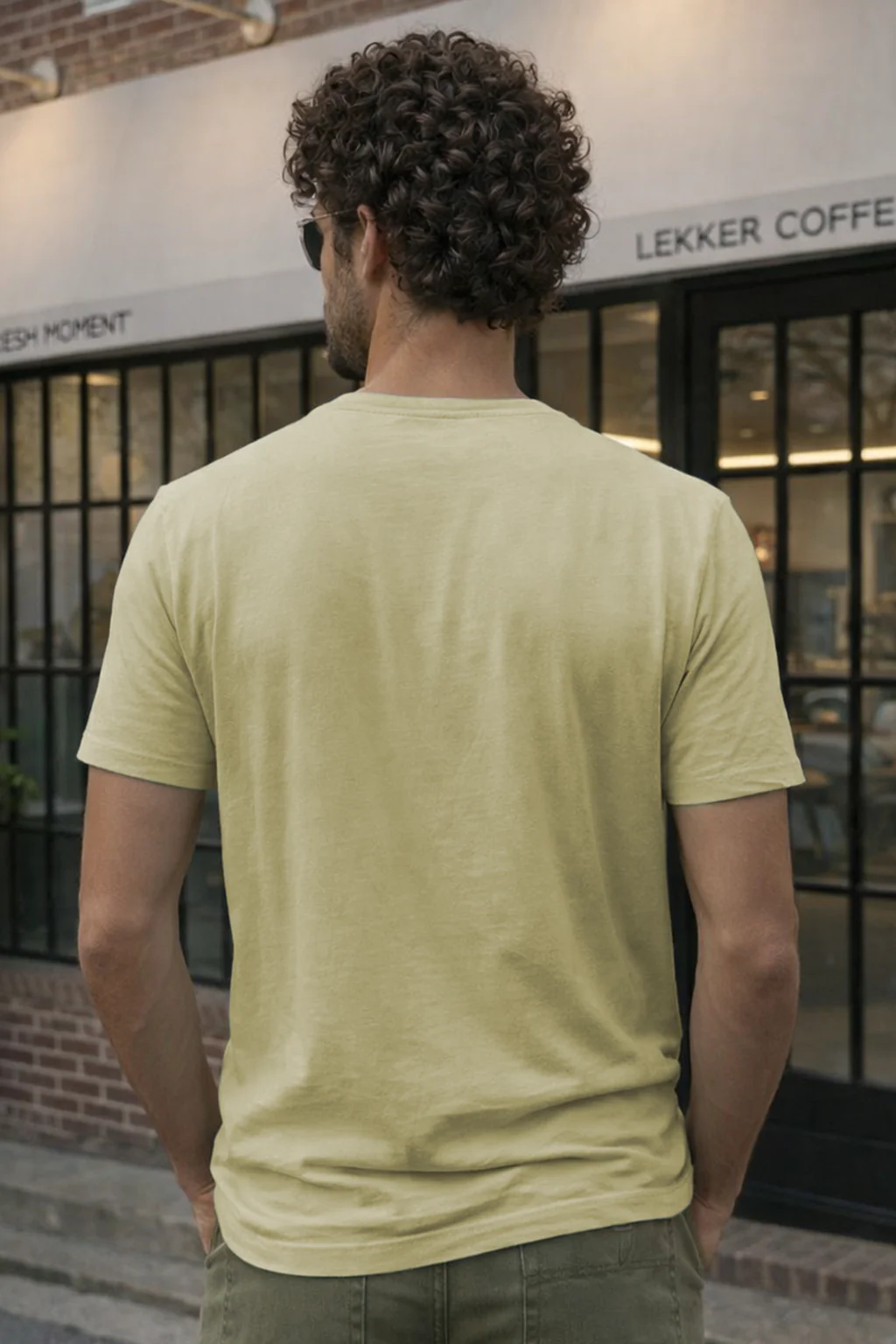 Never Give Up Green Regular Fit Printed T-shirt - Image 4