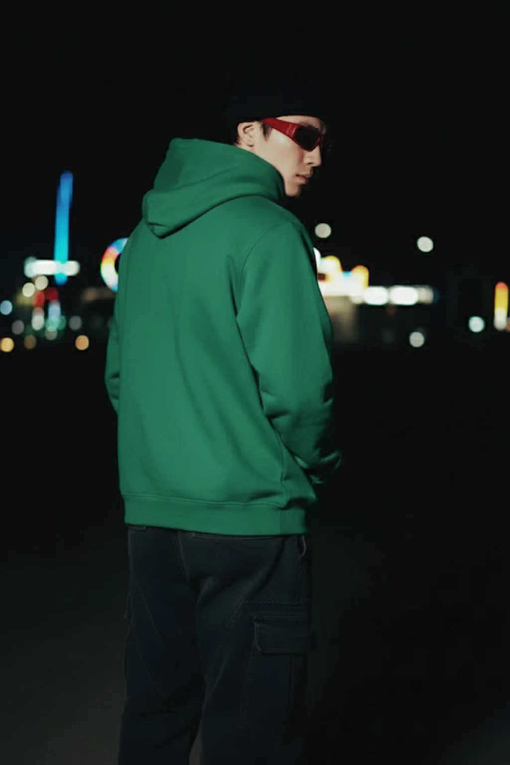 New jersey Green Oversized Printed Hoodie - Image 3