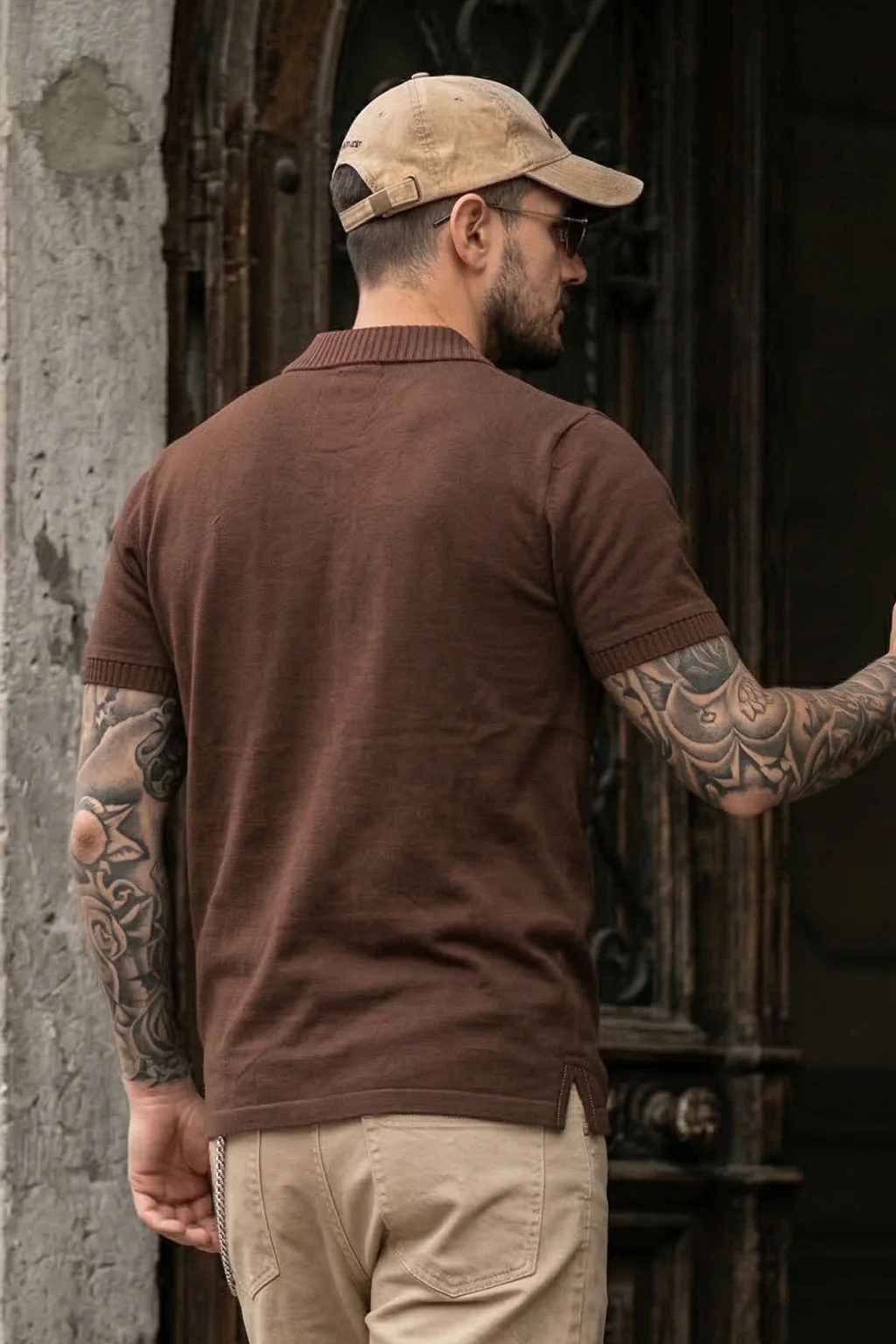 New York Chocolate Rib Collar Economic Regular Fit Pique Polo - Image 4