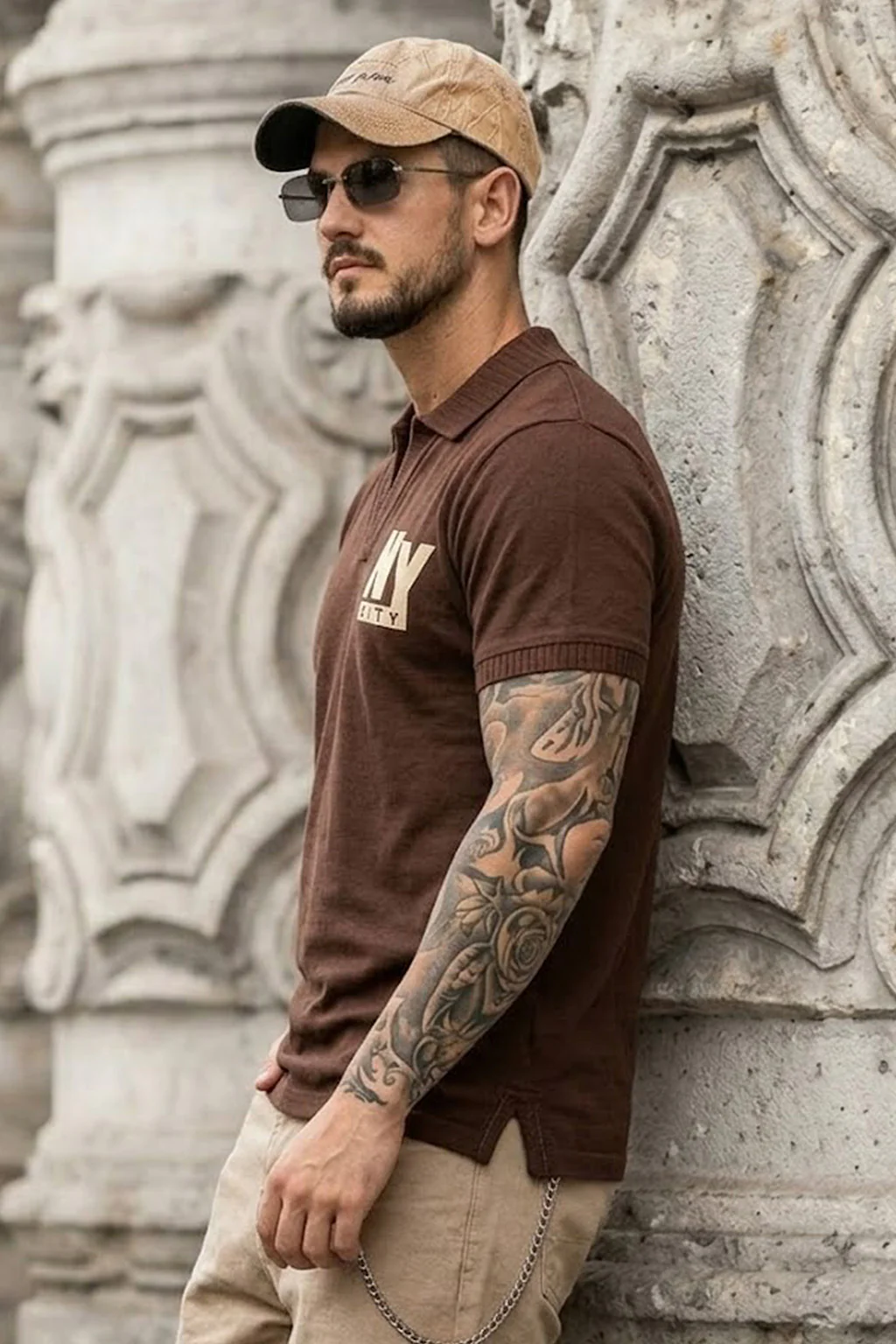 New York Chocolate Rib Collar Economic Regular Fit Pique Polo - Image 5