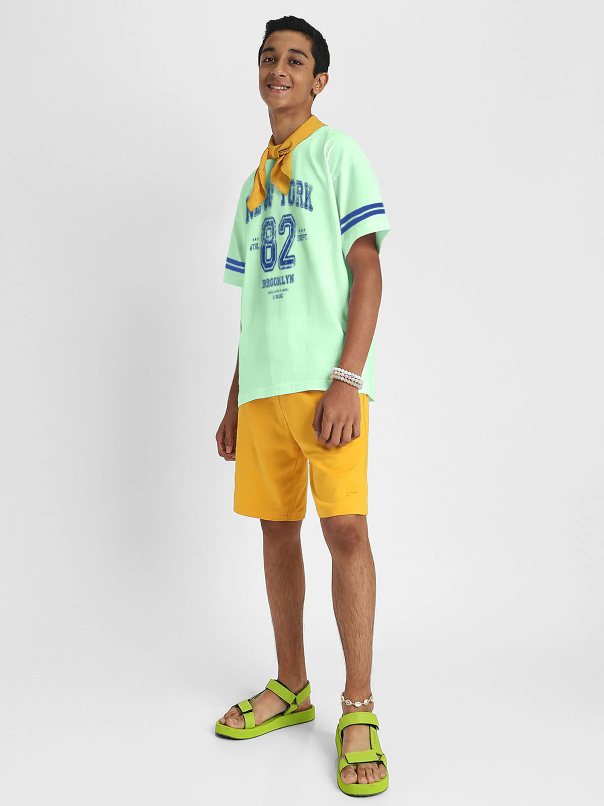 New York Mint Green Oversized Graphic Printed Boys T-shirt - Image 6