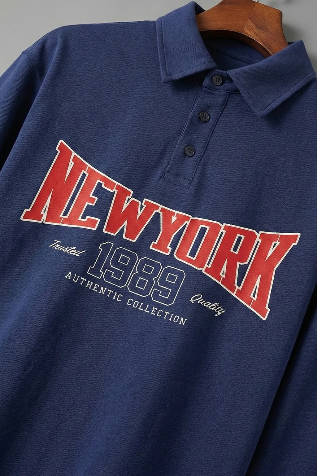 New York Navy Oversized Full Sleeve Exclusive Polo T-shirt - Image 5