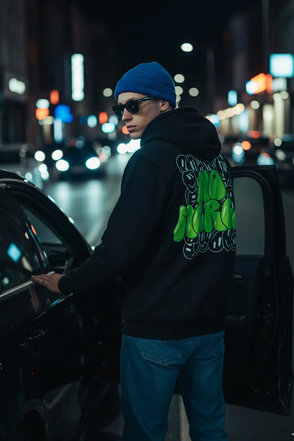 No Mercy Black Regular Fit Back Printed Hoodie - Image 4
