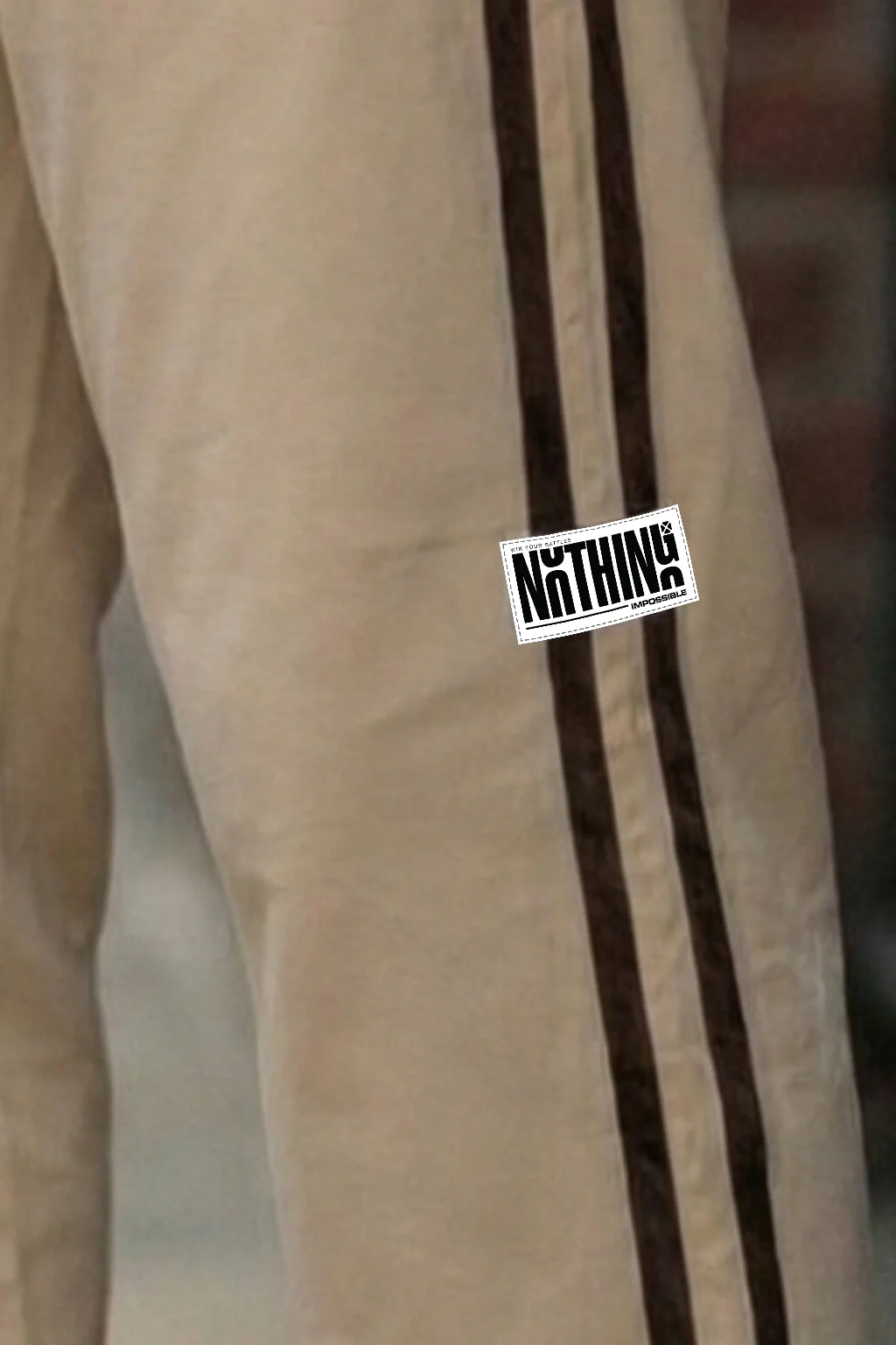 Nothing Impossible Beige Side Stripe Exclusive Knitted Cargo - Image 3