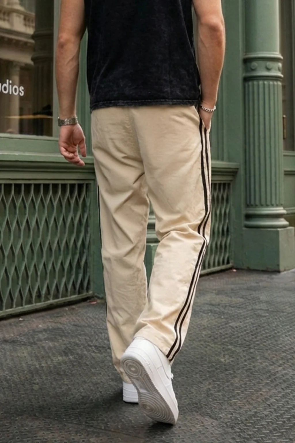 Nothing Impossible Beige Side Stripe Exclusive Knitted Cargo - Image 5