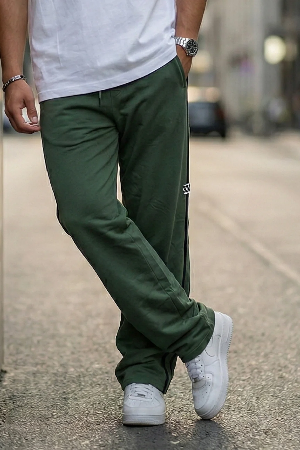 Nothing Impossible Olive Side Stripe Exclusive Knitted Cargo - Image 2
