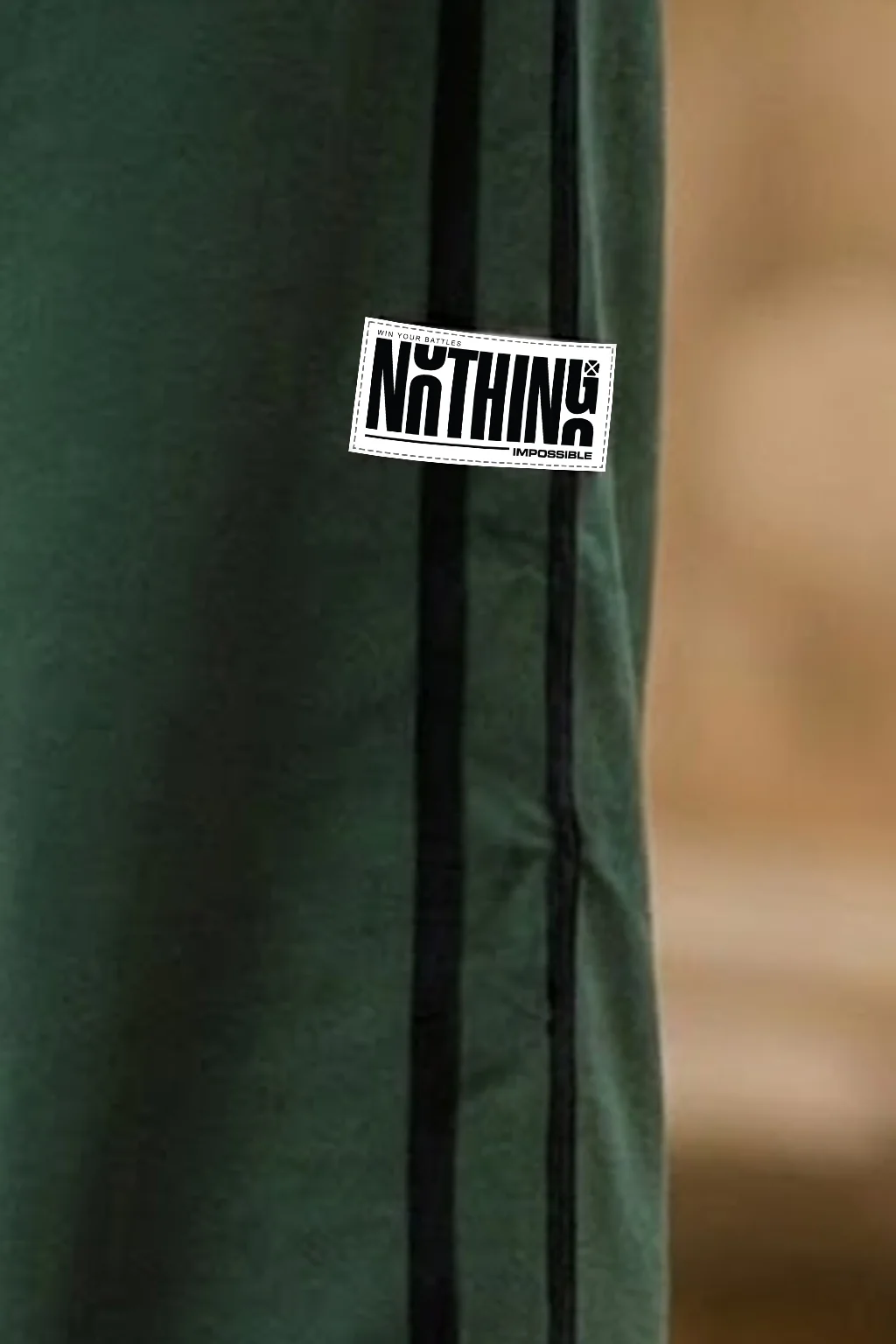 Nothing Impossible Olive Side Stripe Exclusive Knitted Cargo - Image 4