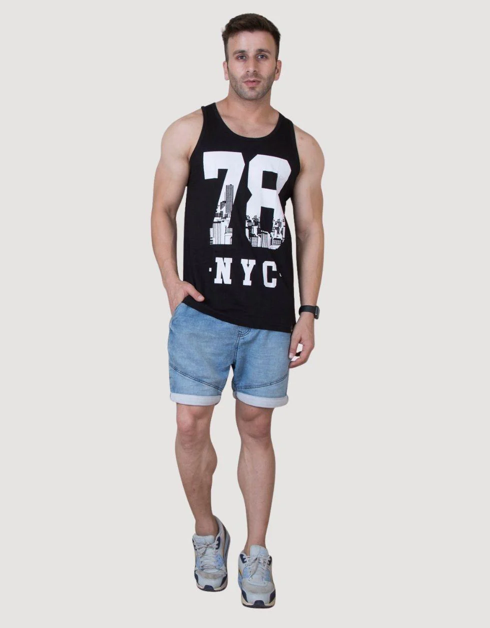 NYC Cotton Printed Gym Printed Gym Men's Vest - Image 2