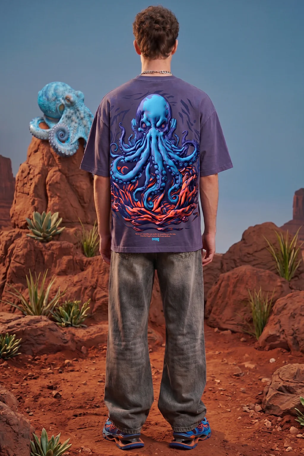 Octopus Blue 3D Puff Print Exclusive T-shirt Supreme Edition - Image 6