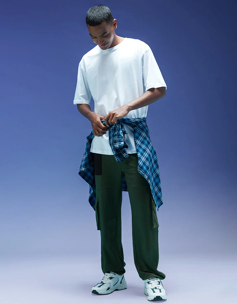Olive and Black Zipper Detail Knitted Cargo - Image 2