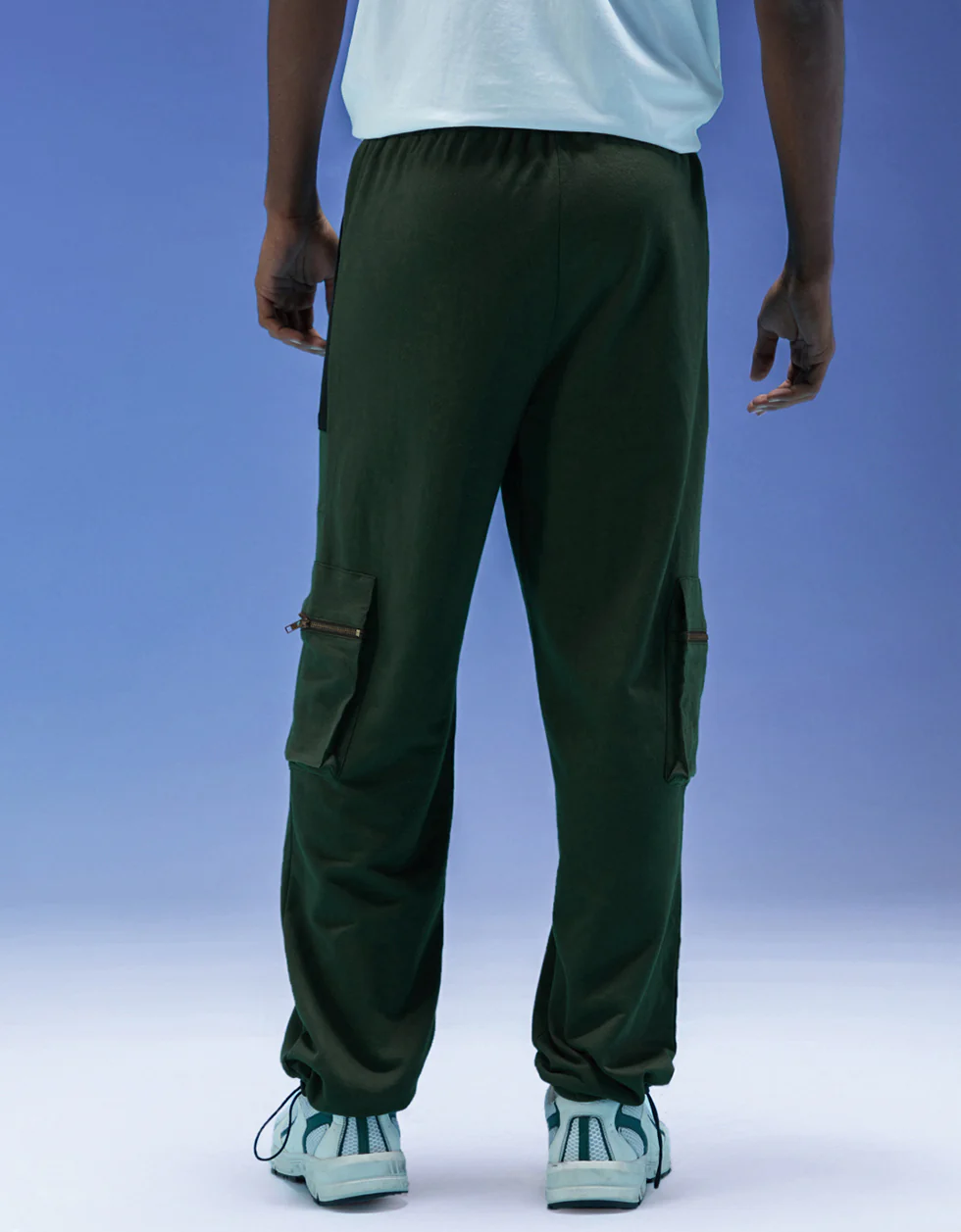 Olive and Black Zipper Detail Knitted Cargo - Image 5
