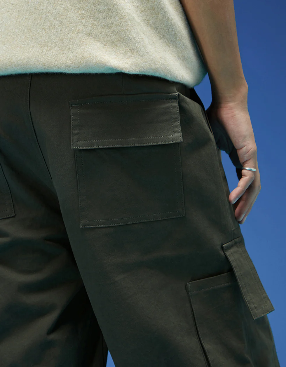 Olive Bellow Pocket Woven Exclusive Cargo Pant - Image 5