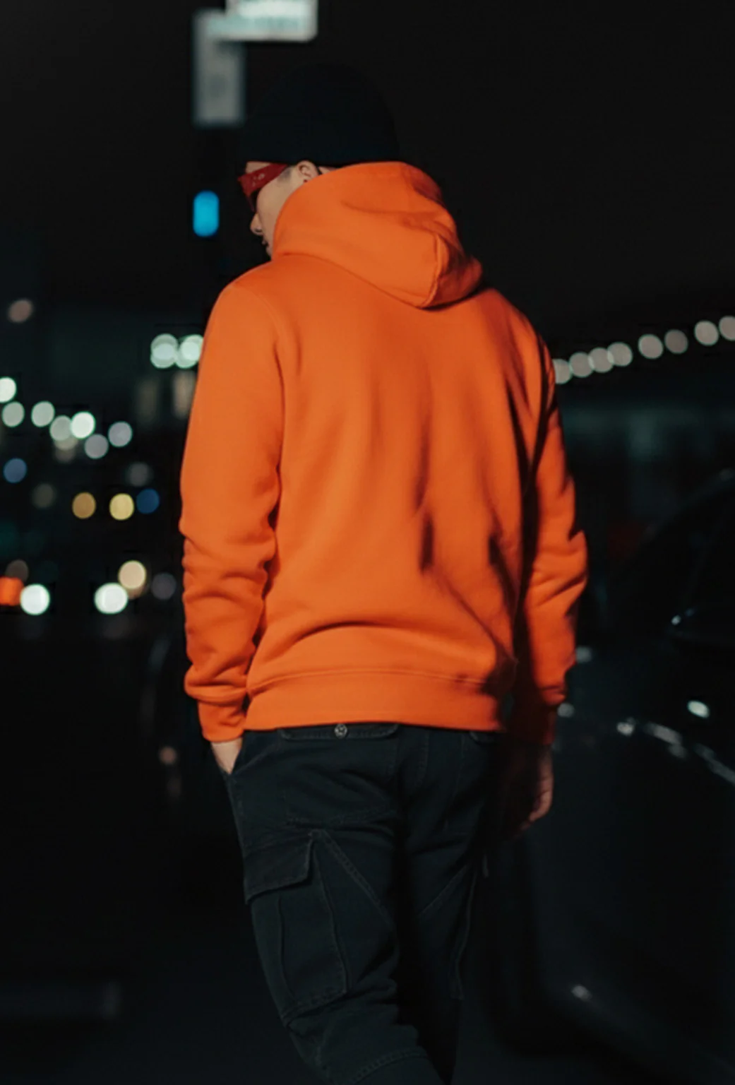 Orange Plain Oversized Fit Hoodie - Image 3