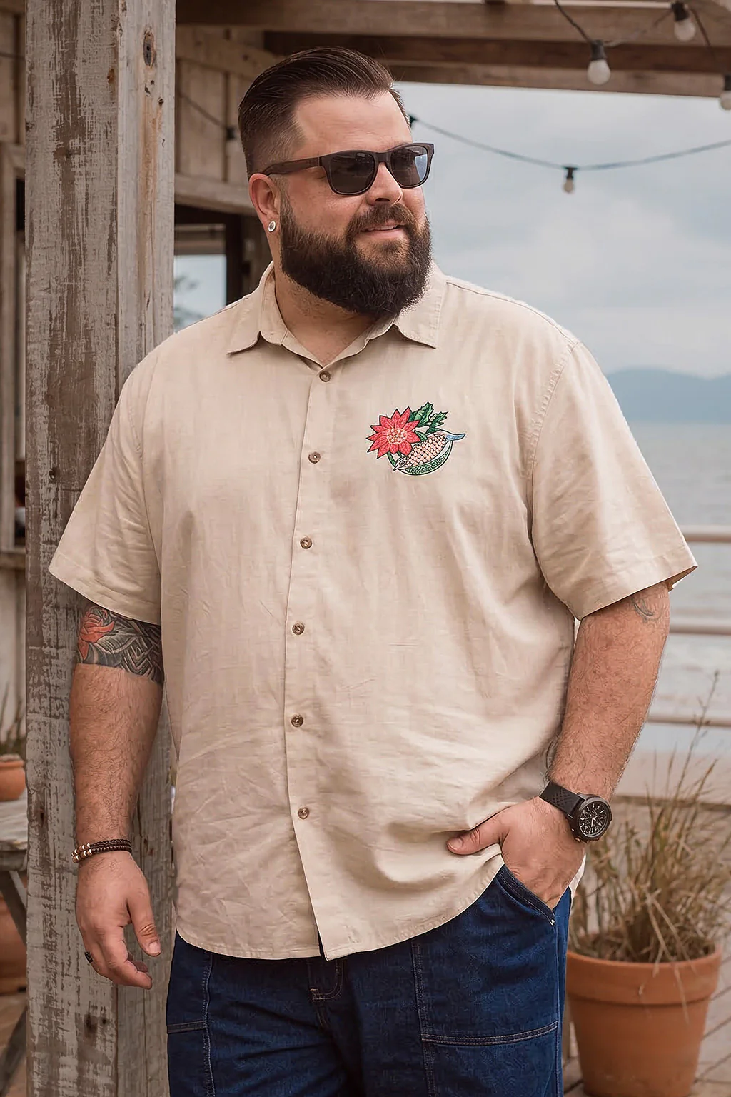 Organics Swanwhite Plus Size Printed Exclusive Shirt - Image 3