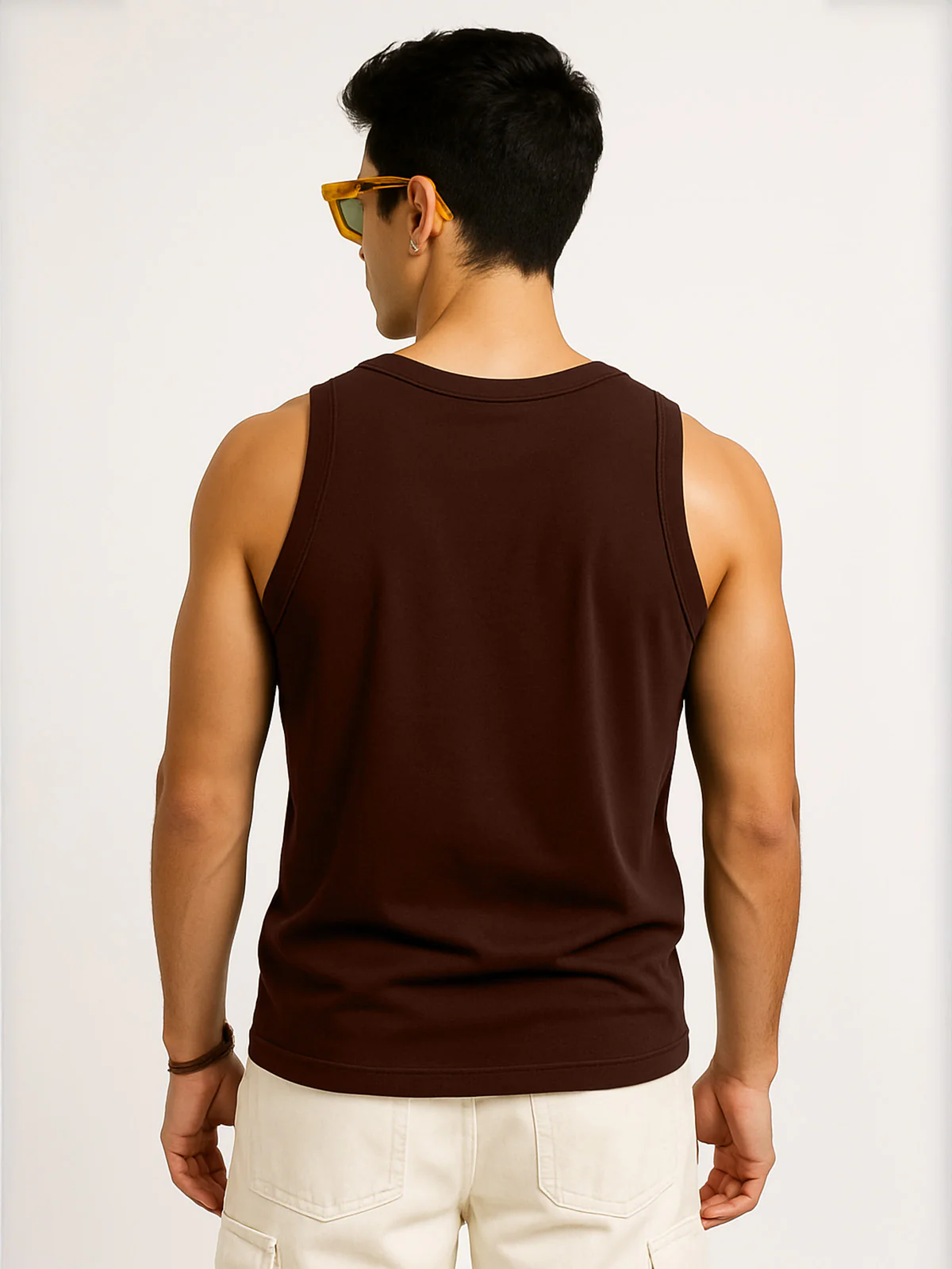 Paris Brown Regular Fit Printed Vest - Image 3