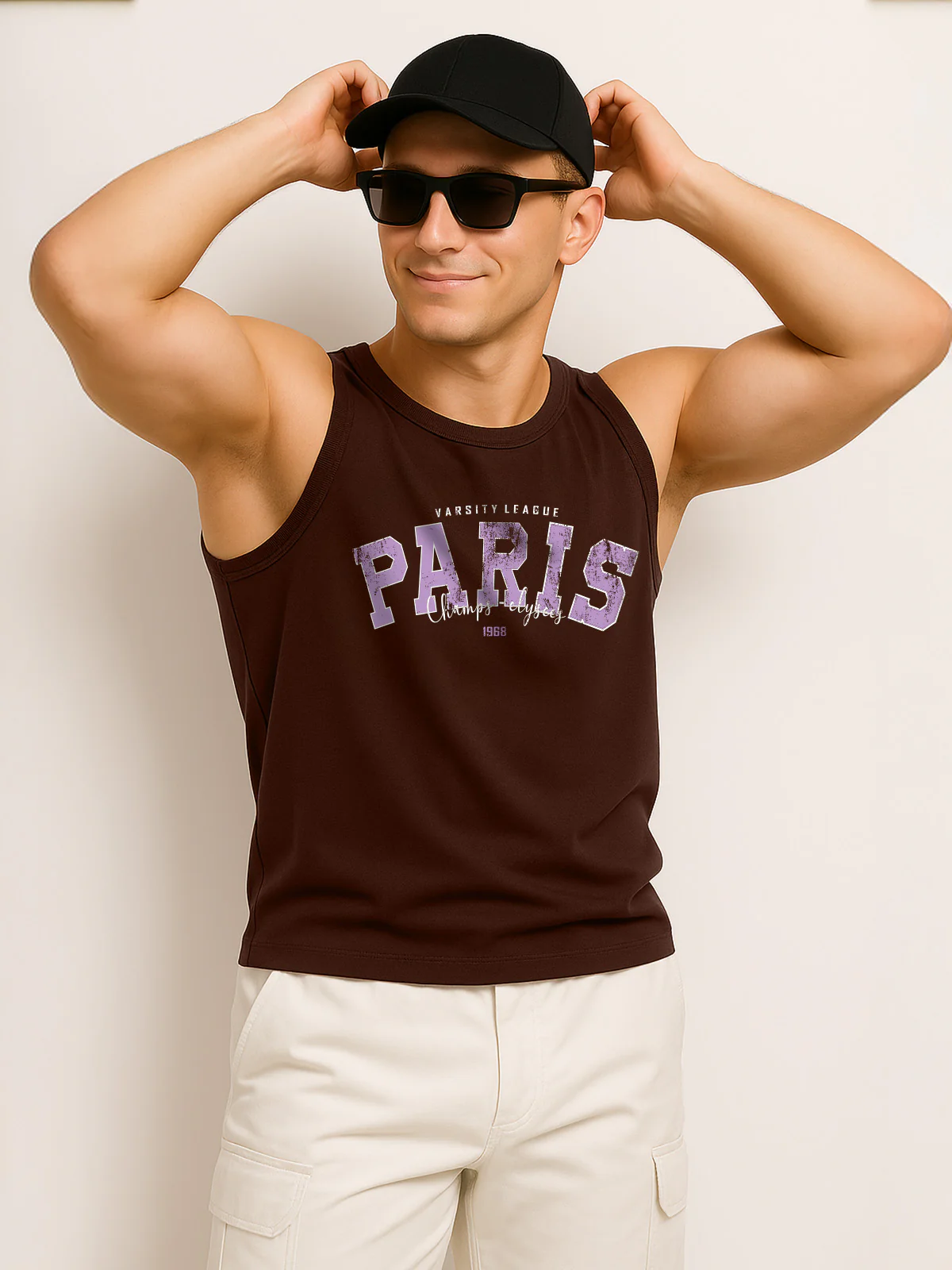 Paris Brown Regular Fit Printed Vest - Image 4