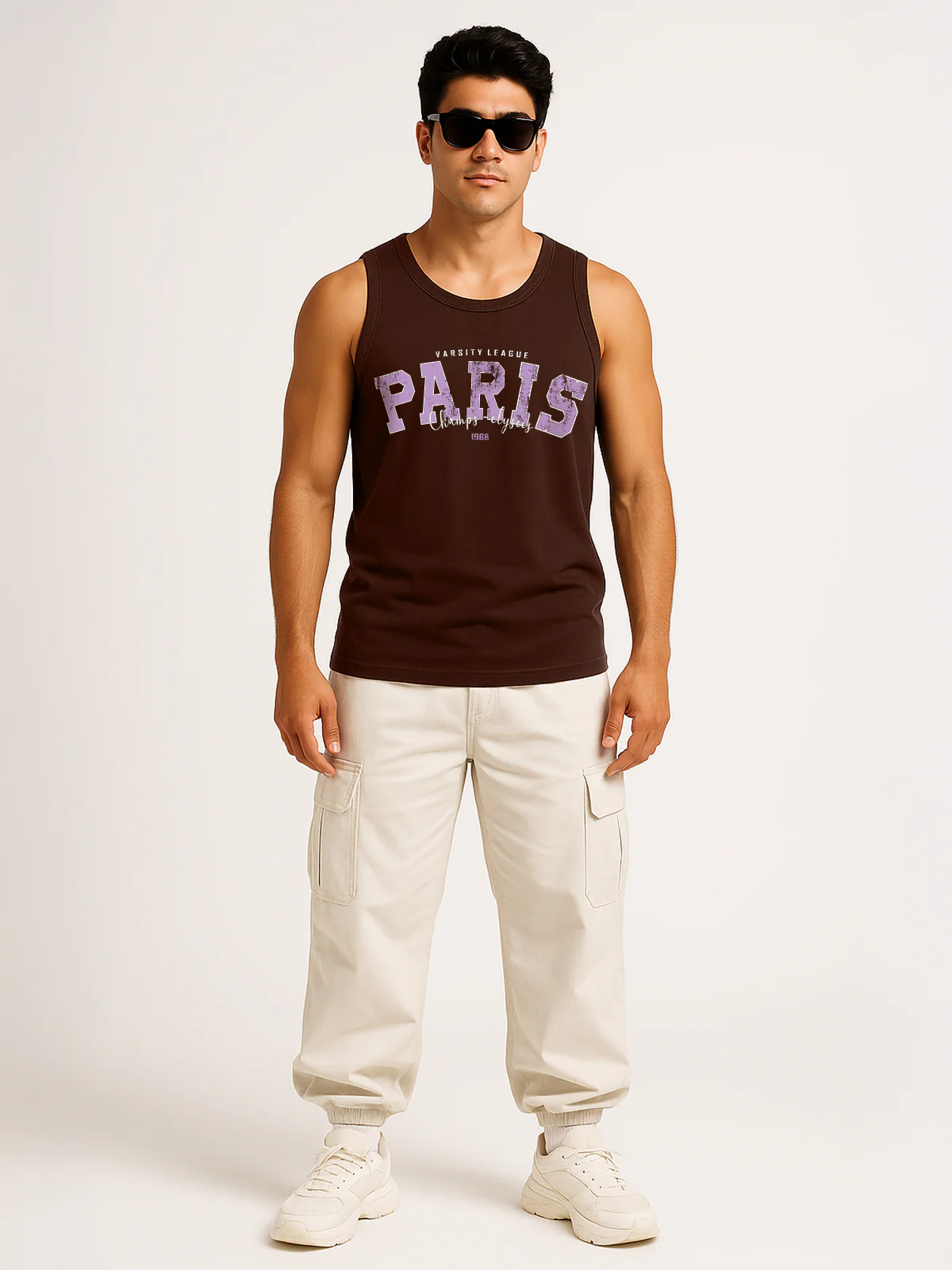 Paris Brown Regular Fit Printed Vest - Image 5