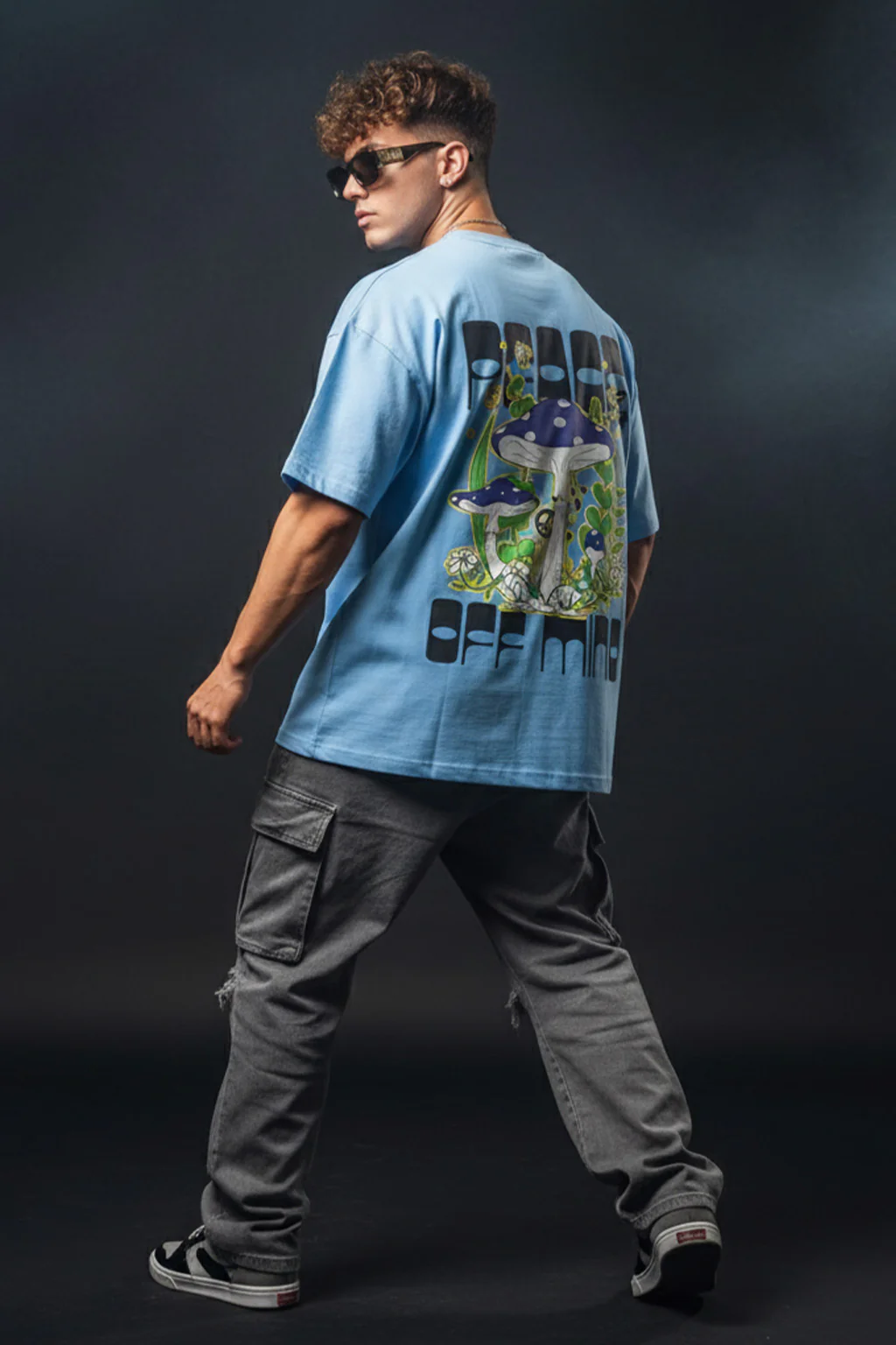 Peace of Mind Dutch Canal Oversized Back Graphic Printed T-shirt - Image 3