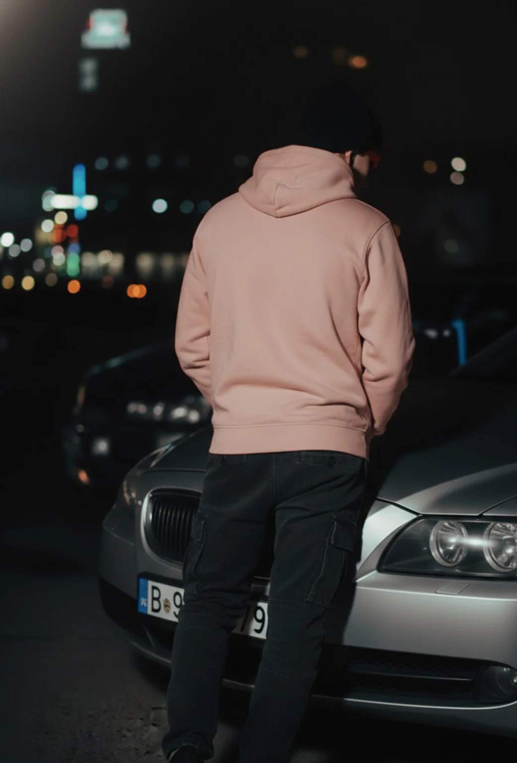 Peach Plain Oversized Fit Hoodie - Image 3
