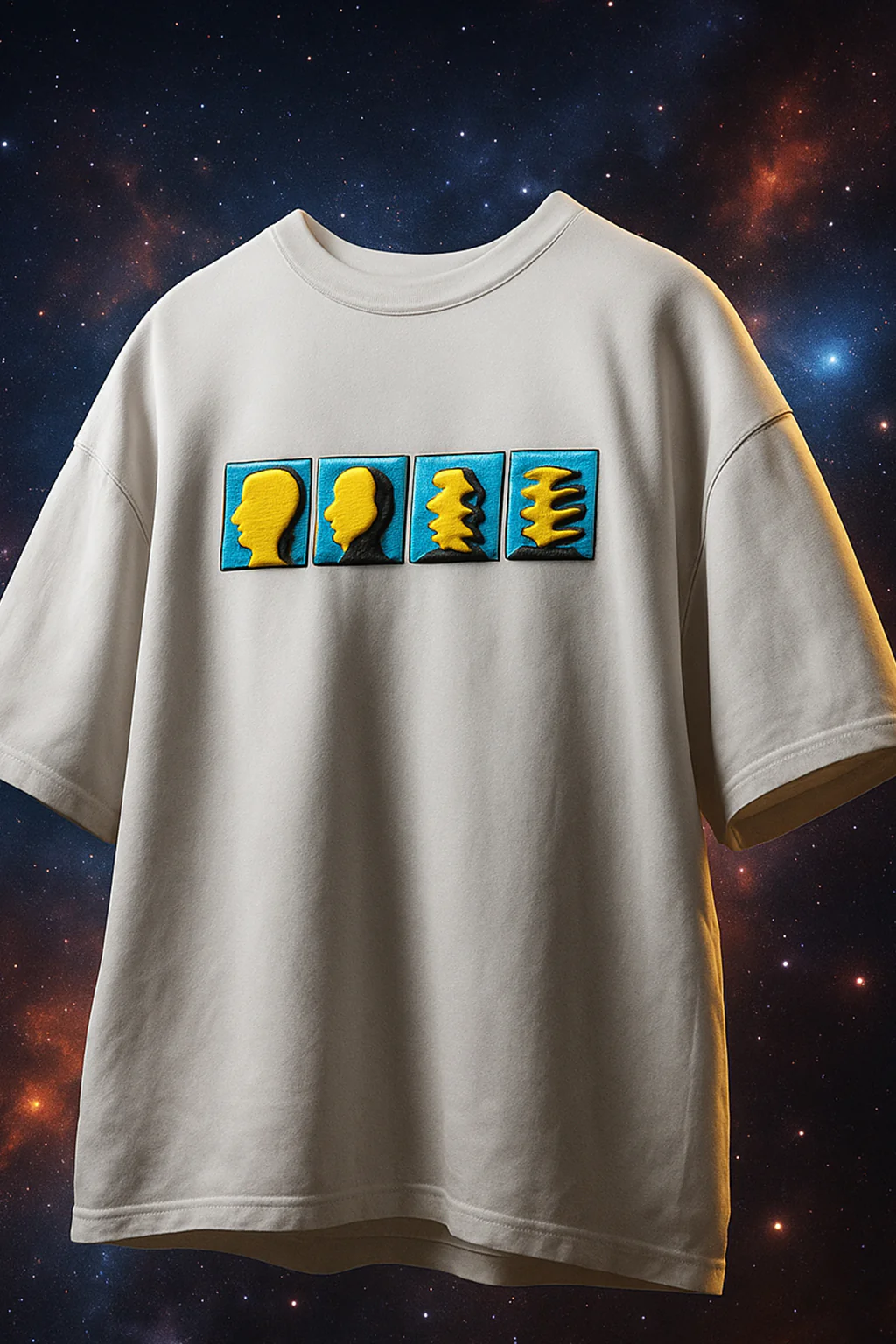 Perceive White Oversized Puff Printed Exclusive T-shirt - Image 2