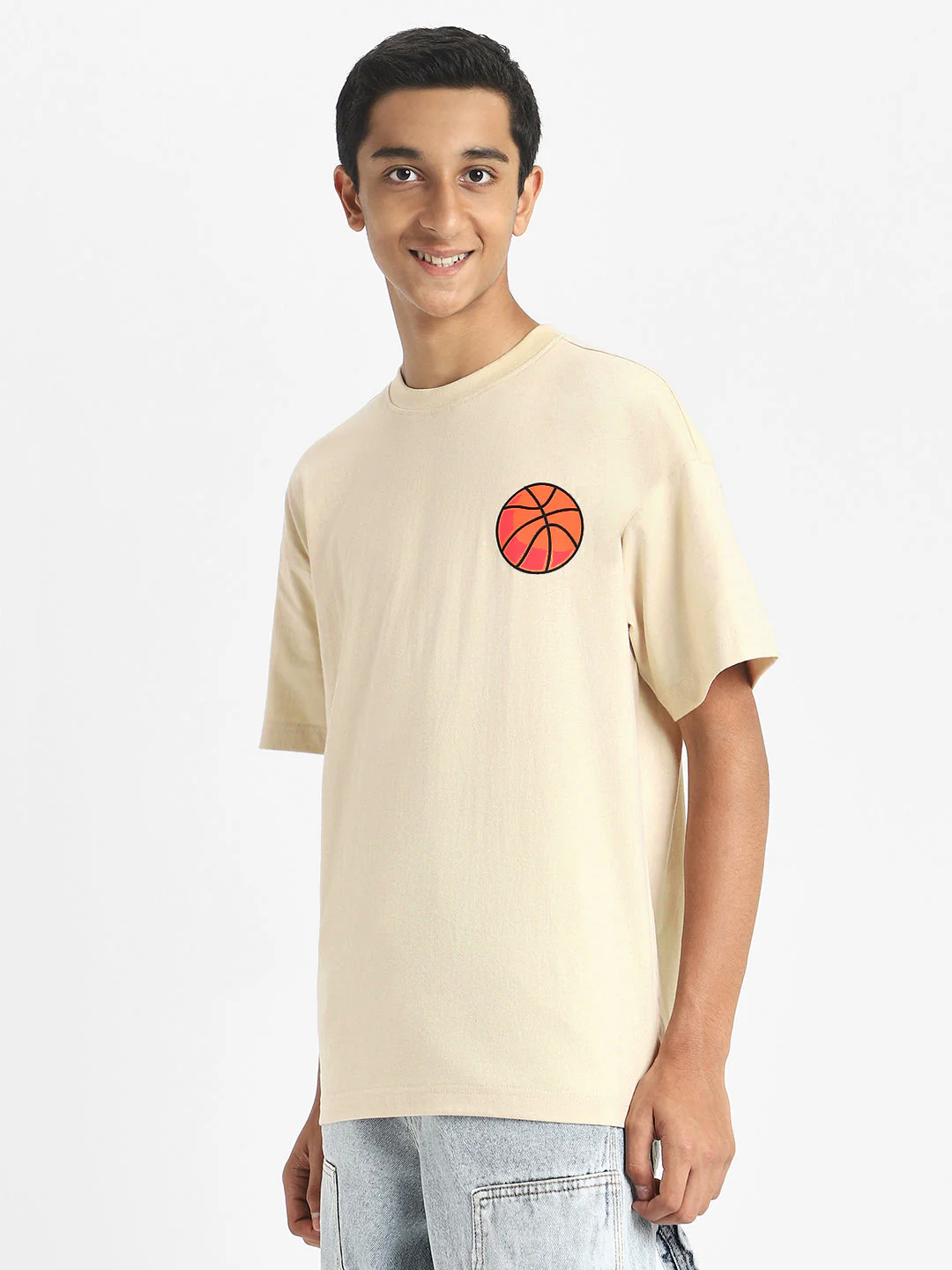 Basket Ball Swanwhite Oversized Graphic Back Printed Boys T-shirt - Image 4