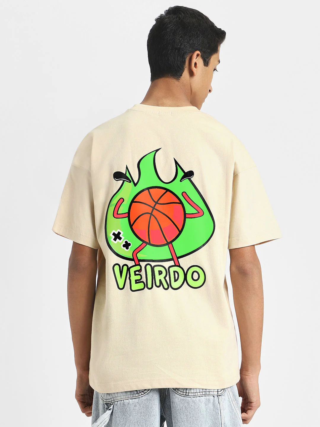 Basket Ball Swanwhite Oversized Graphic Back Printed Boys T-shirt - Image 5