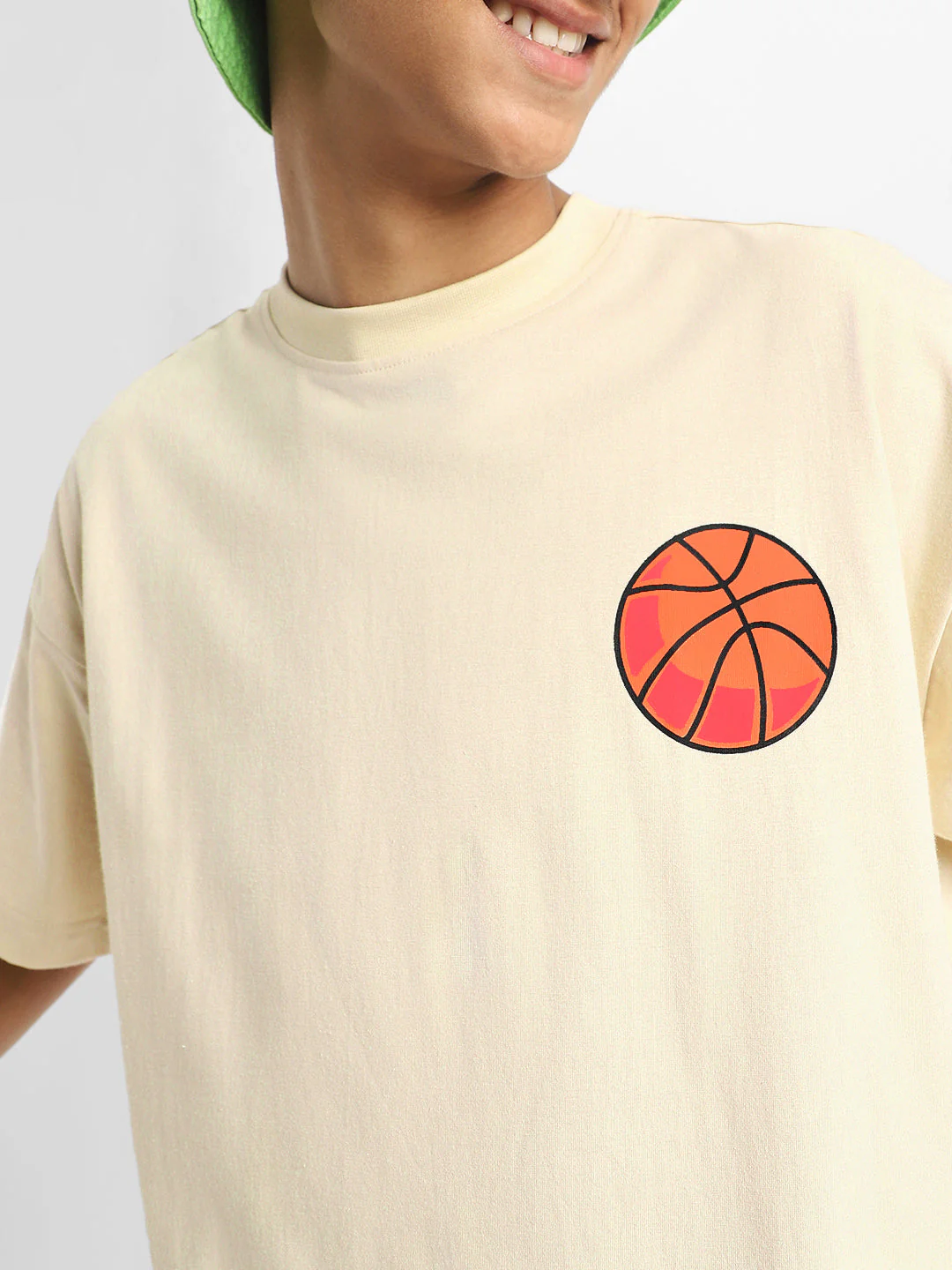 Basket Ball Swanwhite Oversized Graphic Back Printed Boys T-shirt - Image 6