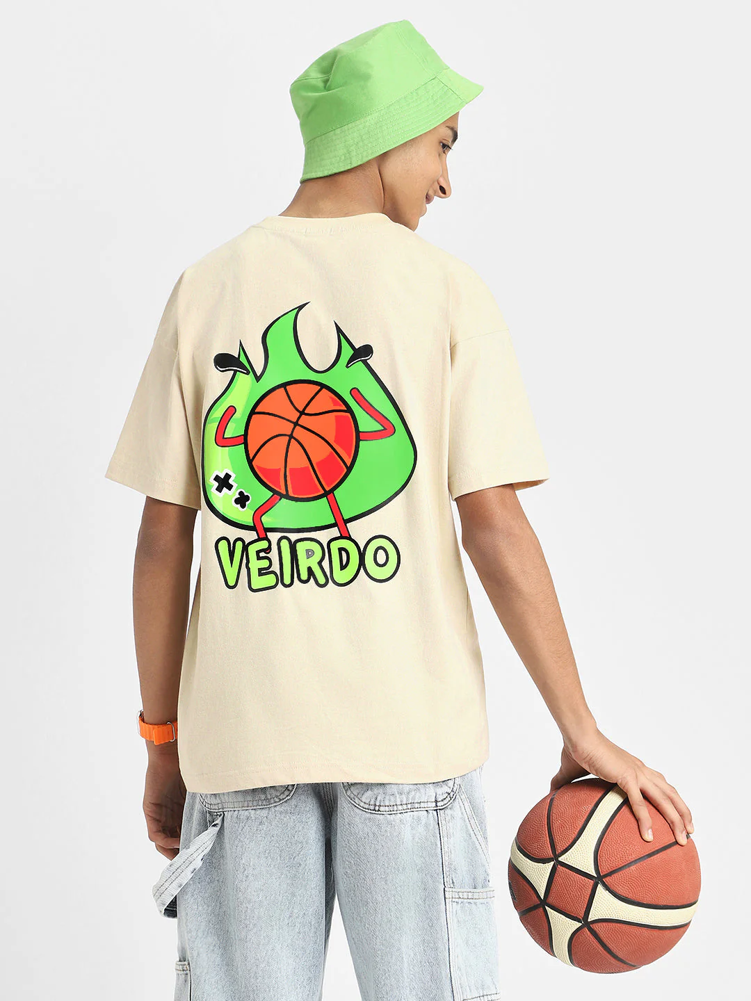 Basket Ball Swanwhite Oversized Graphic Back Printed Boys T-shirt - Image 9